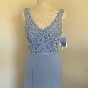 NEW David’s Bridal Ice Blue Lace Mermaid Gown
